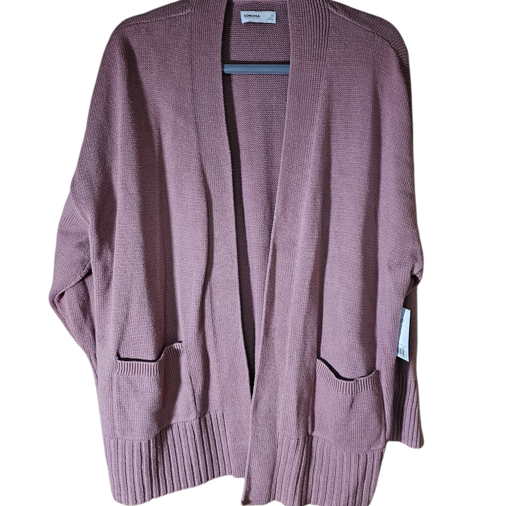 NWT Williams Sonoma Dusty Rose Open Front Cardigan